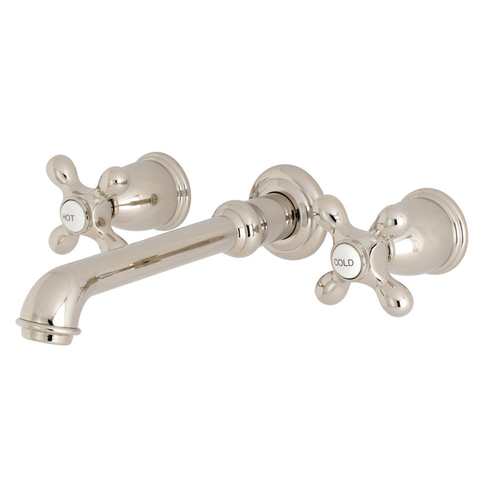 Kingston Tulare KS7026AX - English Country Two-Handle 3-Hole Wall Mount Tub Faucet, Polished Nickel