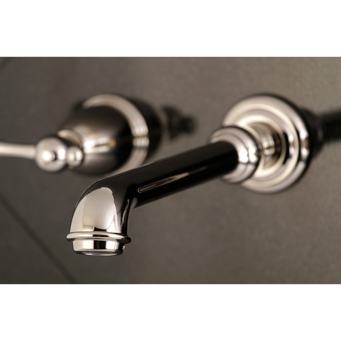 Kingston Tulare KS7026BL - English Country Two-Handle 3-Hole Wall Mount Tub Faucet, Polished Nickel