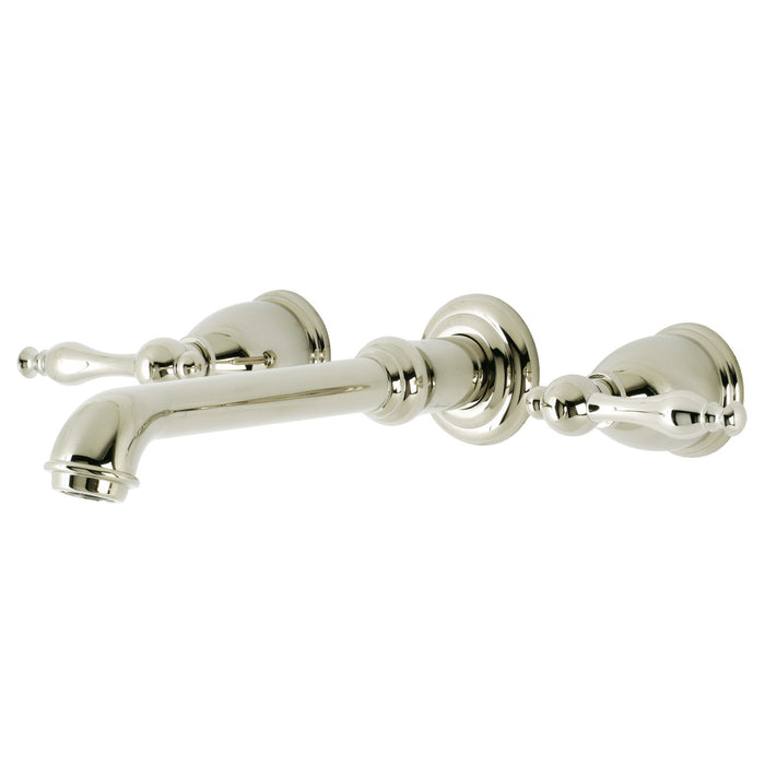 Kingston Tulare KS7026NL - Naples Two-Handle 3-Hole Wall Mount Tub Faucet, Polished Nickel