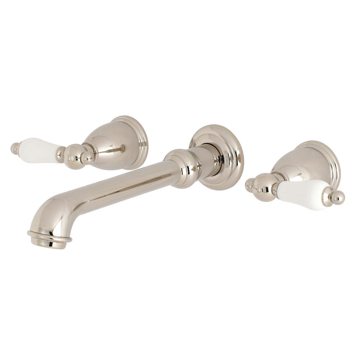 Kingston Tulare KS7026PL - English Vintage Two-Handle 3-Hole Wall Mount Tub Faucet, Polished Nickel