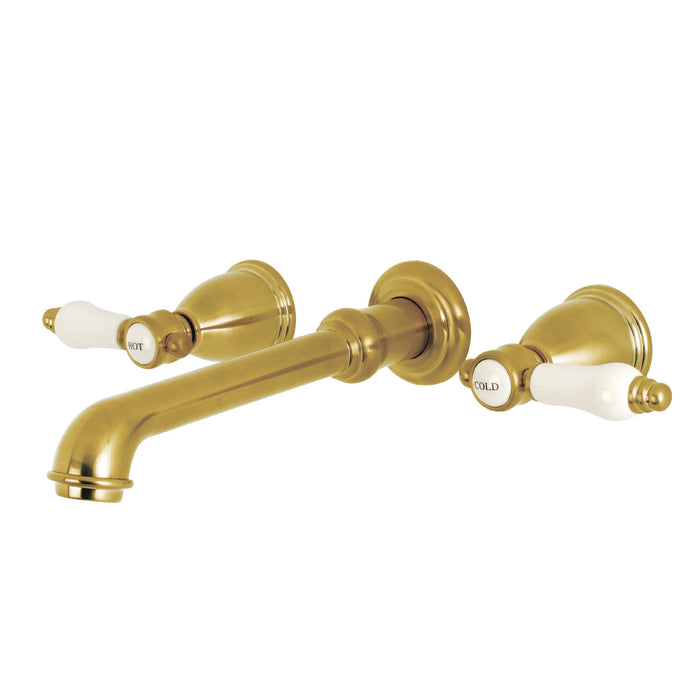 Kingston Tulare KS7027BPL - Bel-Air Two-Handle 3-Hole Wall Mount Tub Faucet, Brushed Brass