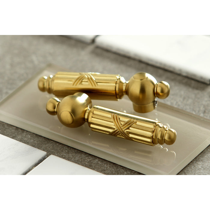 Kingston Tulare KS7027GL - Georgian Two-Handle 3-Hole Wall Mount Tub Faucet, Brushed Brass