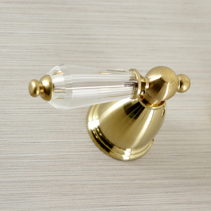 Kingston Tulare KS7027WLL - Wilshire Two-Handle 3-Hole Wall Mount Tub Faucet, Brushed Brass