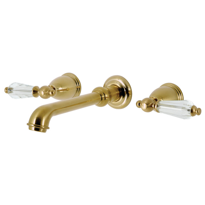 Kingston Tulare KS7027WLL - Wilshire Two-Handle 3-Hole Wall Mount Tub Faucet, Brushed Brass