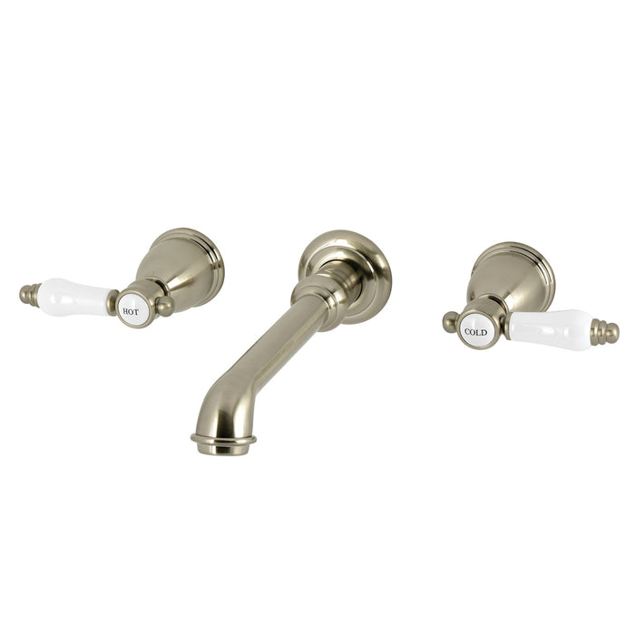 Kingston Tulare KS7028BEX - Essex Two-Handle 3-Hole Wall Mount Roman Tub Faucet, Brushed Nickel