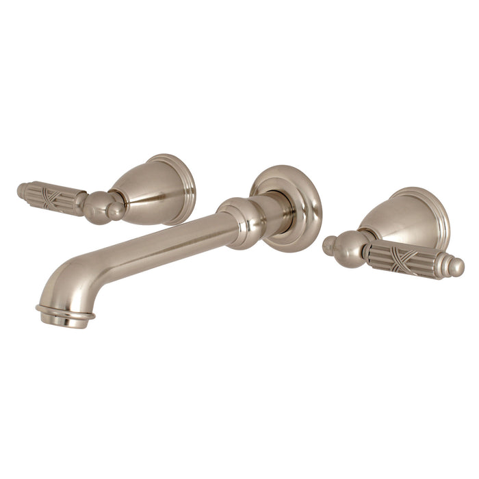 Kingston Tulare KS7028GL - Georgian Two-Handle 3-Hole Wall Mount Tub Faucet, Brushed Nickel