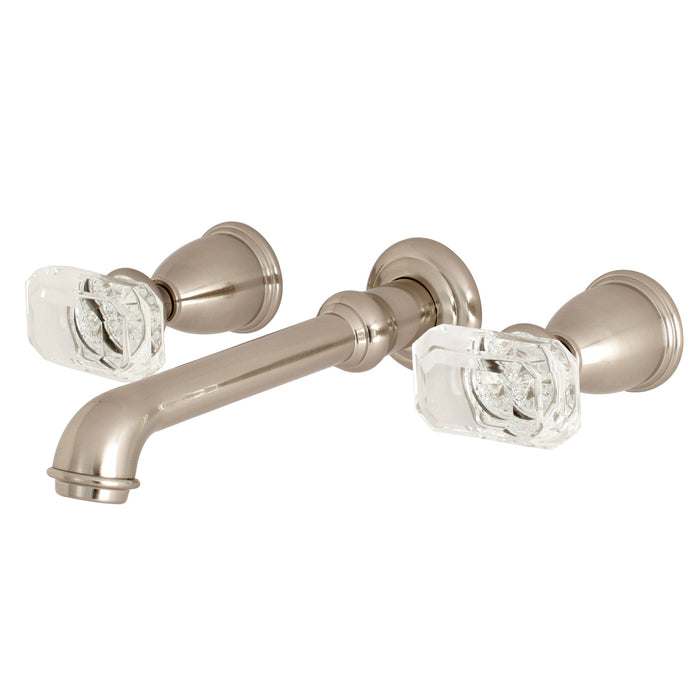 Kingston Tulare KS7028KRL - Krystal Onyx Two-Handle 3-Hole Wall Mount Tub Faucet, Brushed Nickel