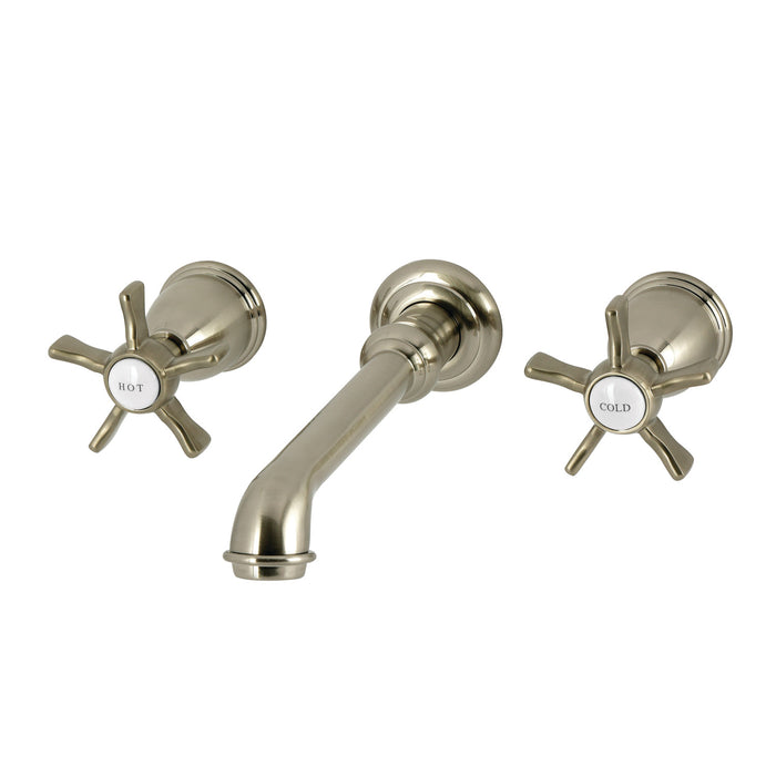 Kingston Tulare KS7028NX - Hamilton Two-Handle 3-Hole Wall Mount Roman Tub Faucet, Brushed Nickel