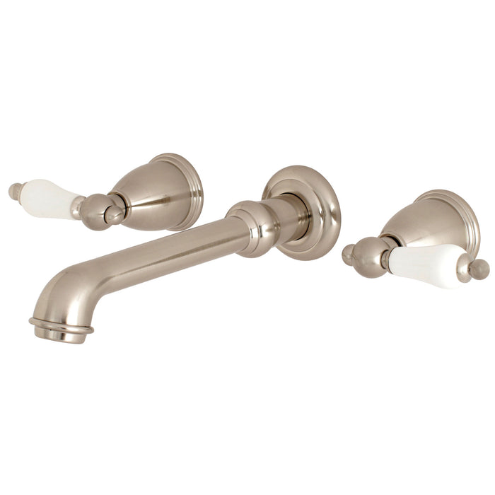 Kingston Tulare KS7028PL - English Vintage Two-Handle 3-Hole Wall Mount Tub Faucet, Brushed Nickel