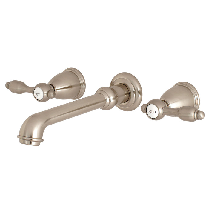 Kingston Tulare KS7028TAL - Tudor Two-Handle 3-Hole Wall Mount Tub Faucet, Brushed Nickel