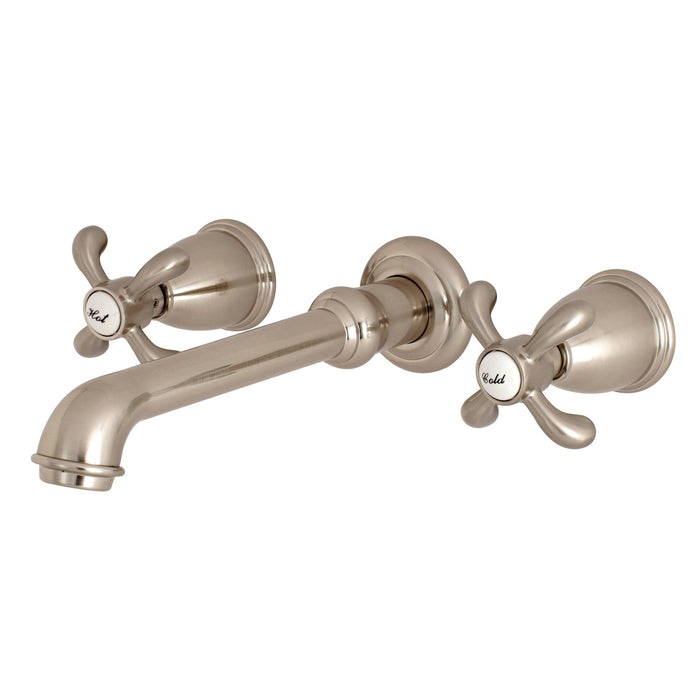 Kingston Tulare KS7028TX - French Country Two-Handle 3-Hole Wall Mount Tub Faucet, Brushed Nickel