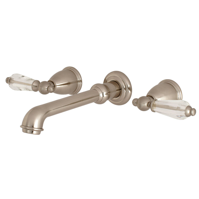 Kingston Tulare KS7028WLL - Wilshire Two-Handle 3-Hole Wall Mount Tub Faucet, Brushed Nickel