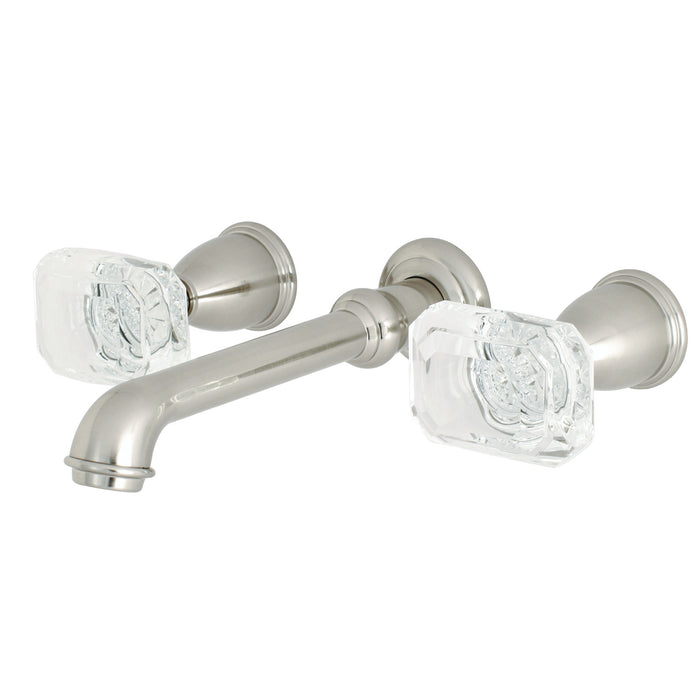 Kingston Tulare KS7028WQL - Krystal Onyx Two-Handle 3-Hole Wall Mount Tub Faucet, Brushed Nickel
