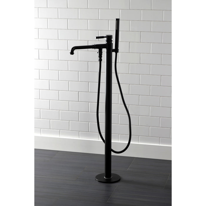 Kingston Sona KS7030DKL - Kaiser Single-Handle 1-Hole Freestanding Tub Faucet with Hand Shower, Matte Black