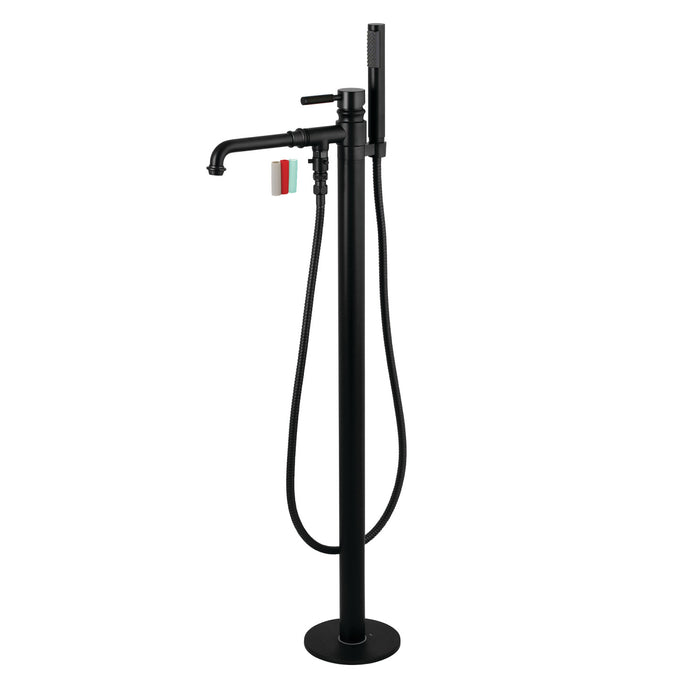 Kingston Sona KS7030DKL - Kaiser Single-Handle 1-Hole Freestanding Tub Faucet with Hand Shower, Matte Black