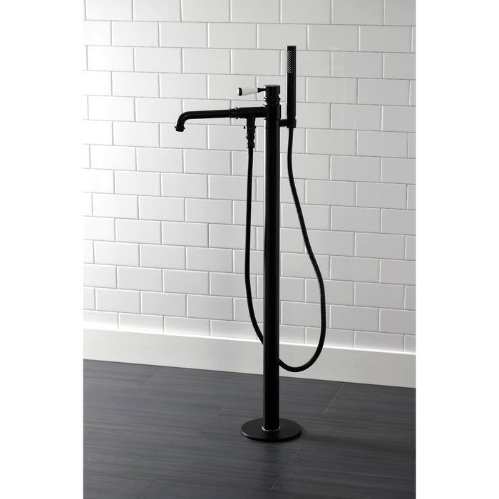 Kingston Tulare KS7030DPL - Paris Single-Handle 1-Hole Freestanding Tub Faucet with Hand Shower, Matte Black