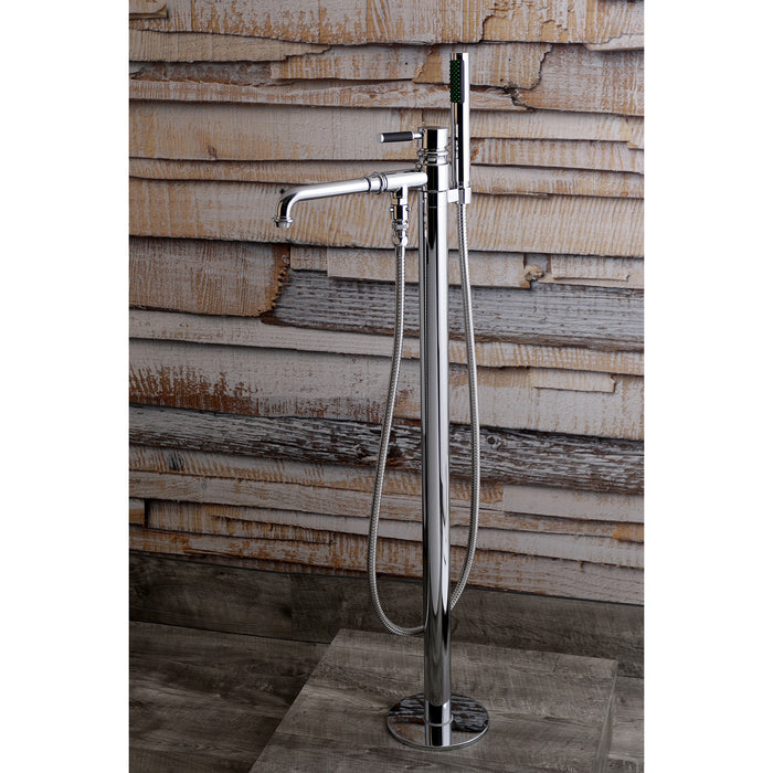 Kingston Sona KS7031DKL - Kaiser Single-Handle 1-Hole Freestanding Tub Faucet with Hand Shower, Polished Chrome