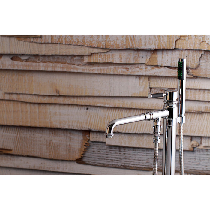 Kingston Sona KS7031DKL - Kaiser Single-Handle 1-Hole Freestanding Tub Faucet with Hand Shower, Polished Chrome