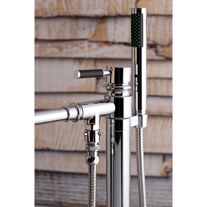 Kingston Sona KS7031DKL - Kaiser Single-Handle 1-Hole Freestanding Tub Faucet with Hand Shower, Polished Chrome