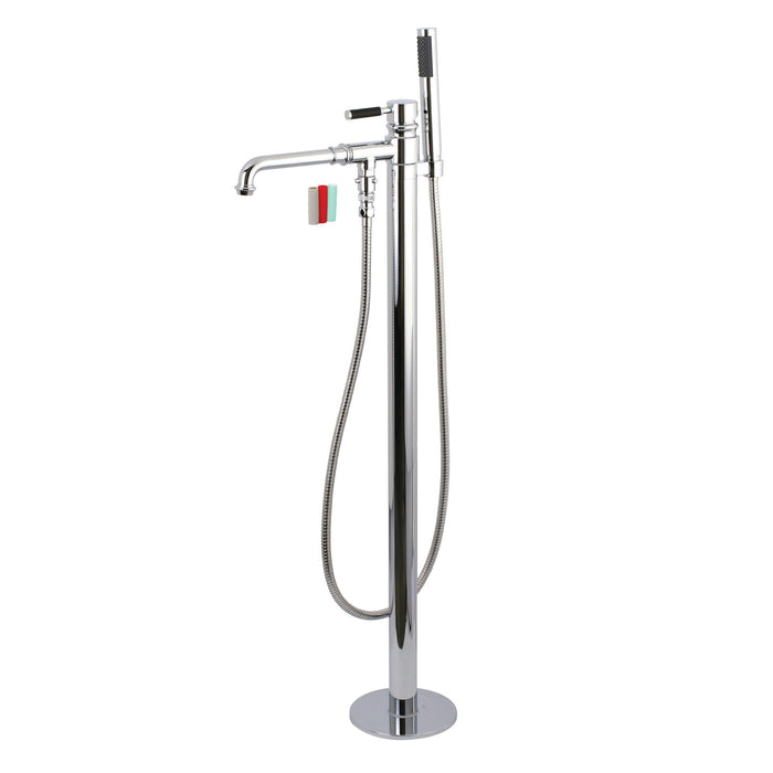 Kingston Sona KS7031DKL - Kaiser Single-Handle 1-Hole Freestanding Tub Faucet with Hand Shower, Polished Chrome