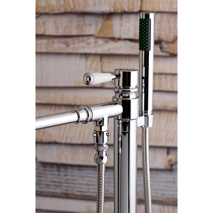 Kingston Tulare KS7031DPL - Paris Single-Handle 1-Hole Freestanding Tub Faucet with Hand Shower, Polished Chrome