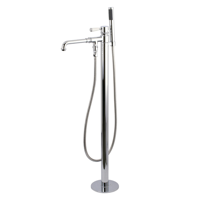 Kingston Tulare KS7031DPL - Paris Single-Handle 1-Hole Freestanding Tub Faucet with Hand Shower, Polished Chrome
