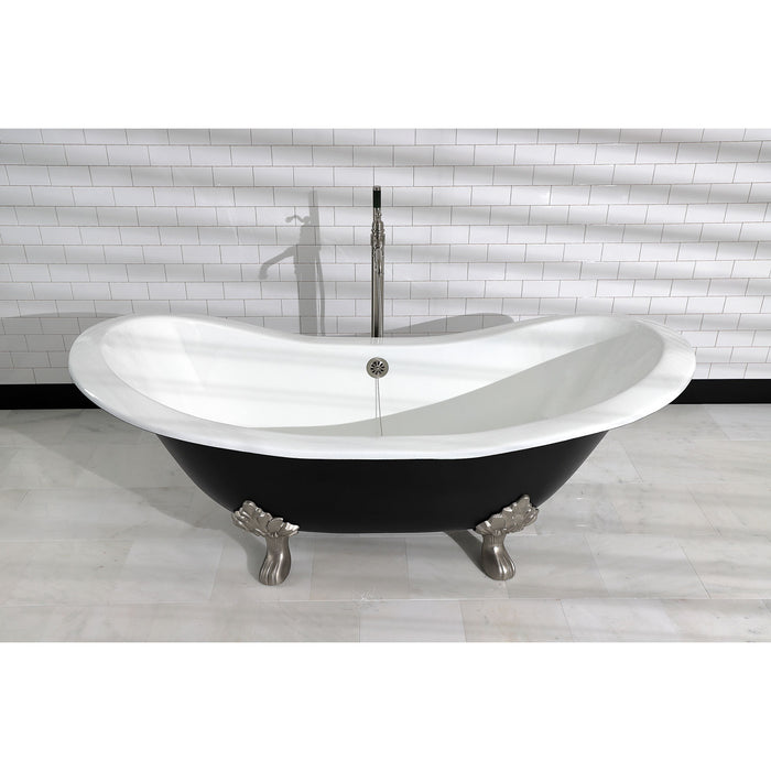 Kingston Tulare KS7038ABL - English Country Single-Handle 1-Hole Freestanding Tub Faucet with Hand Shower, Brushed Nickel