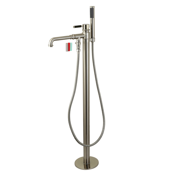 Kingston Sona KS7038DKL - Kaiser Single-Handle 1-Hole Freestanding Tub Faucet with Hand Shower, Brushed Nickel
