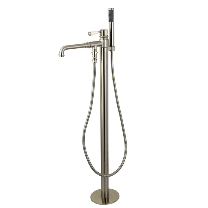 Kingston Tulare KS7038DPL - Paris Single-Handle 1-Hole Freestanding Tub Faucet with Hand Shower, Brushed Nickel
