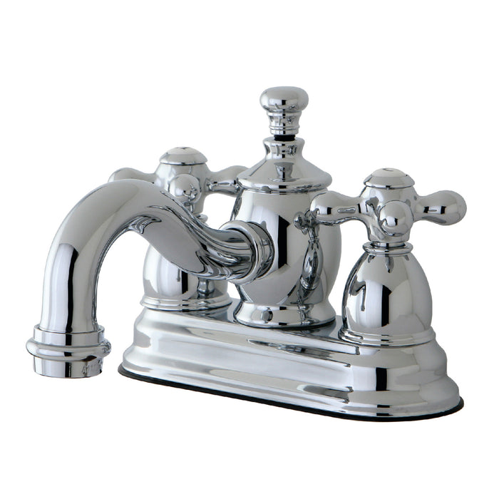 Kingston Heirloom KS7101AX - English Country Double-Handle 3-Hole Deck Mount 4-Inch Centerset Bathroom Faucet with Brass Pop-Up, Polished Chrome