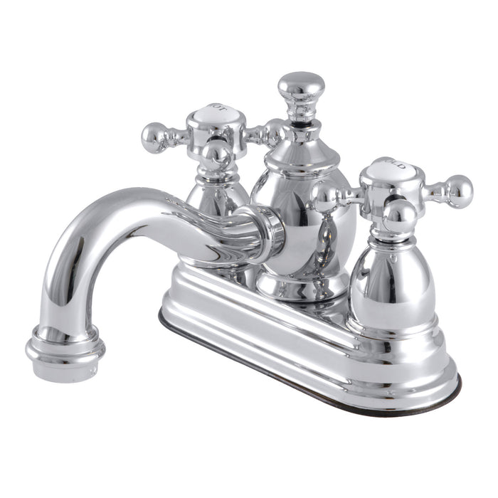 Kingston Heirloom KS7101BX - English Country Double-Handle 3-Hole Deck Mount 4-Inch Centerset Bathroom Faucet with Brass Pop-Up, Polished Chrome