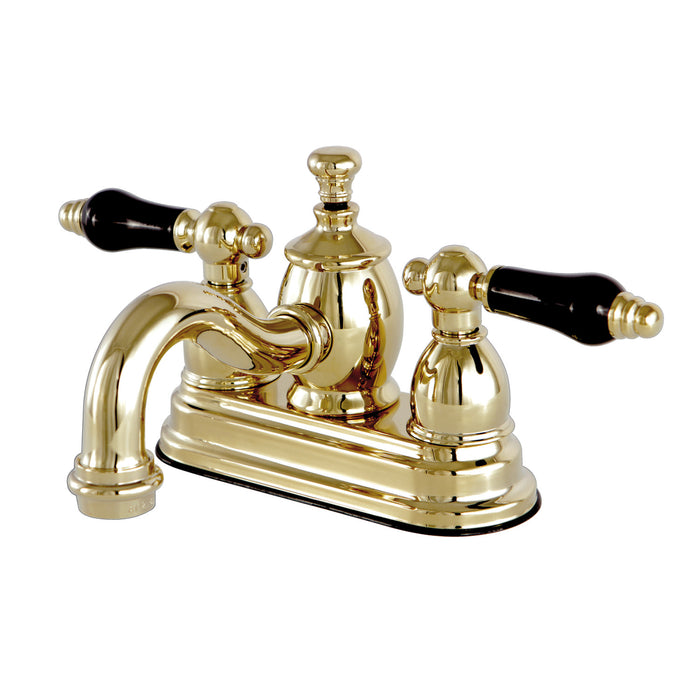 Kingston Heirloom KS7102PKL - Duchess Double-Handle 3-Hole Deck Mount 4-Inch Centerset Bathroom Faucet with Brass Pop-Up, Polished Brass