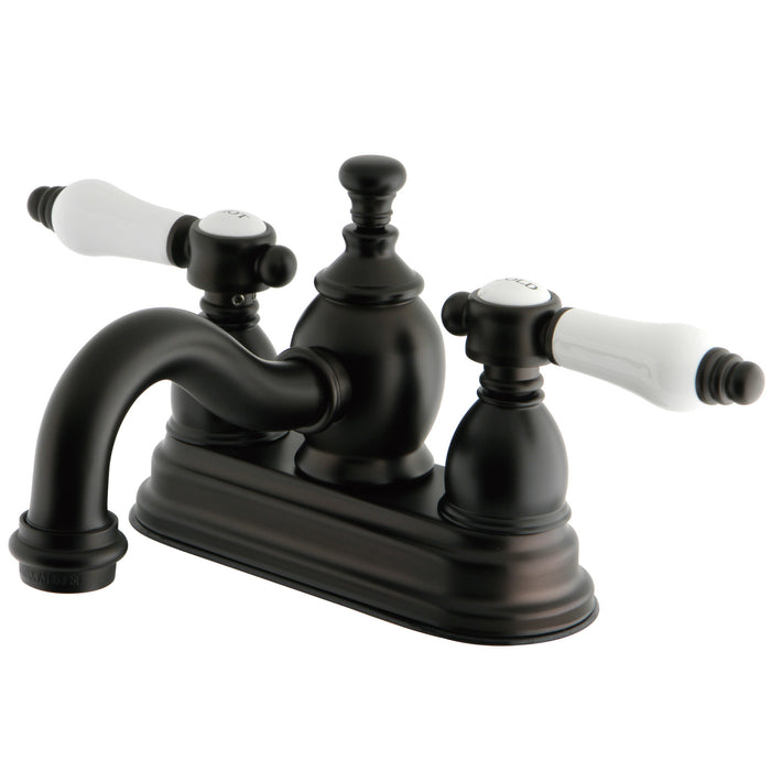 Kingston Heirloom KS7105BPL - Bel-Air Double-Handle 3-Hole Deck Mount 4-Inch Centerset Bathroom Faucet with Brass Pop-Up, Oil Rubbed Bronze