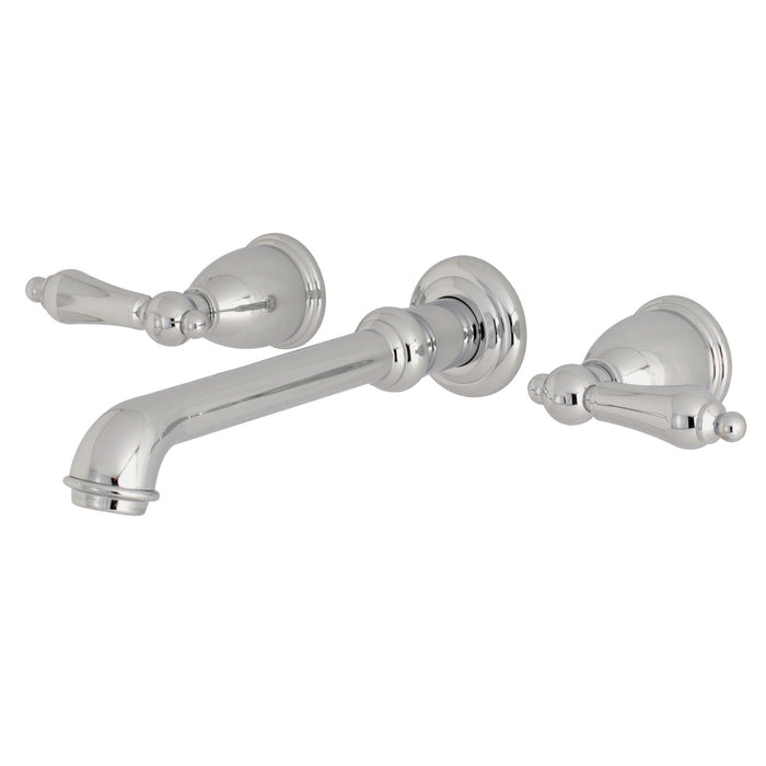 Kingston Tulare KS7121AL - English Country Double-Handle 3-Hole Wall Mount Bathroom Faucet, Polished Chrome