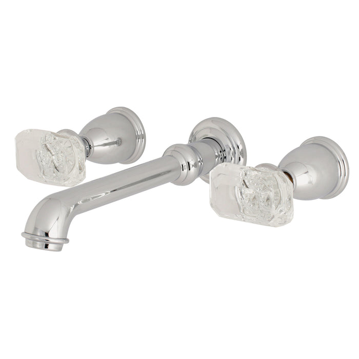 Kingston Tulare KS7121KRL - Krystal Onyx Double-Handle 3-Hole Wall Mount Bathroom Faucet, Polished Chrome