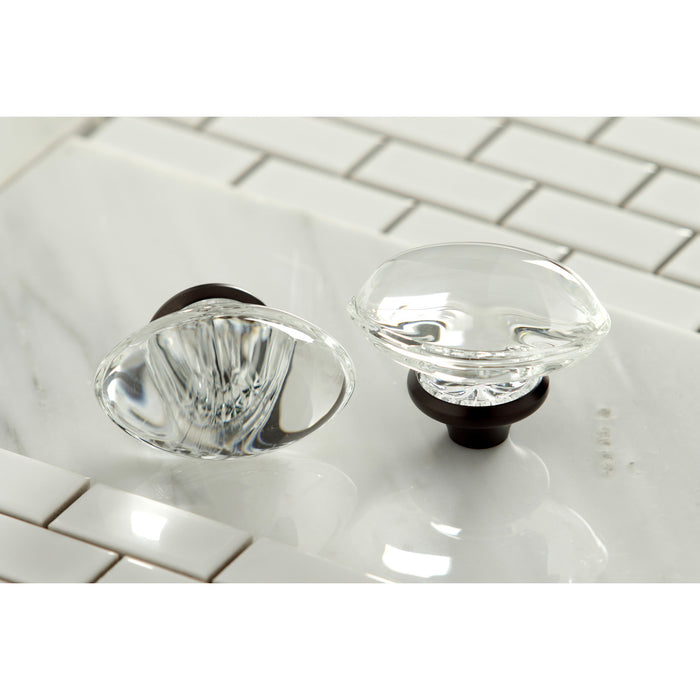 Kingston Tulare KS7125WVL - Krystal Onyx Double-Handle 3-Hole Wall Mount Bathroom Faucet, Oil Rubbed Bronze