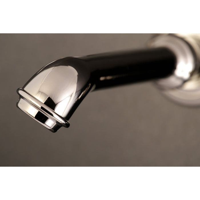 Kingston Tulare KS7126TX - French Country Double-Handle 3-Hole Wall Mount Bathroom Faucet, Polished Nickel