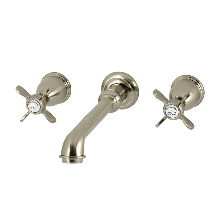 Essex KS7128BEX Double-Handle 3-Hole Wall Mount Bathroom Faucet, Brushed Nickel
