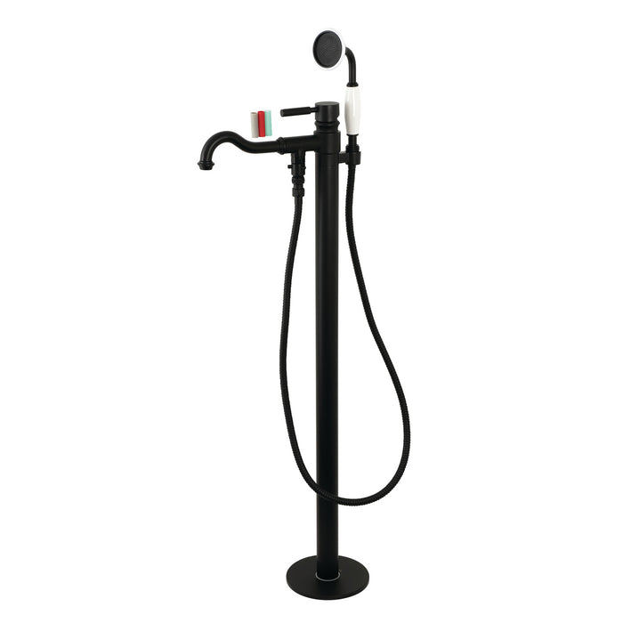 Kingston Sona KS7130DKL - Kaiser Single-Handle 1-Hole Freestanding Tub Faucet with Hand Shower, Matte Black