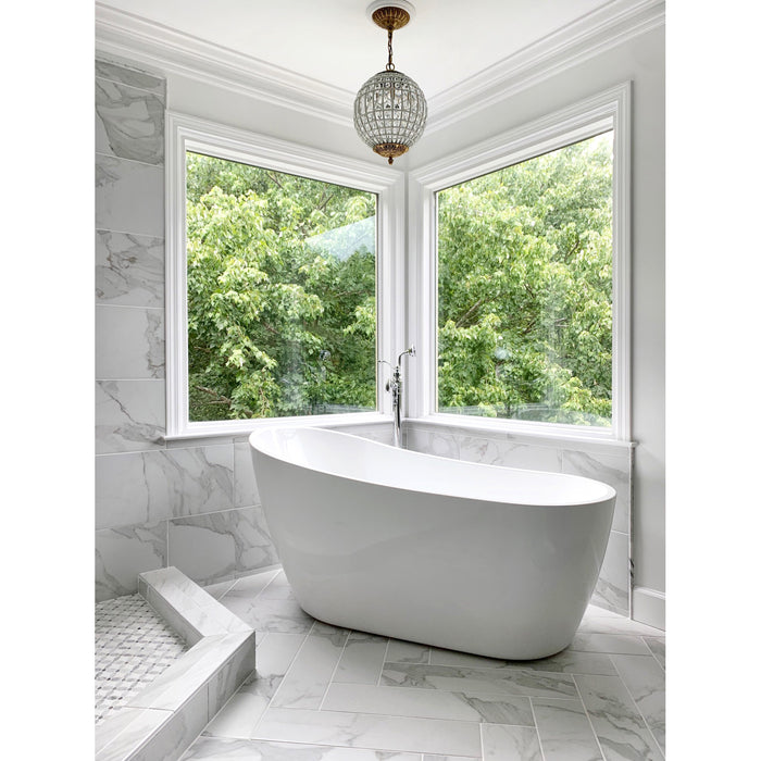 Kingston Heirloom KS7131ABL - English Country Single-Handle 1-Hole Freestanding Tub Faucet with Hand Shower, Polished Chrome