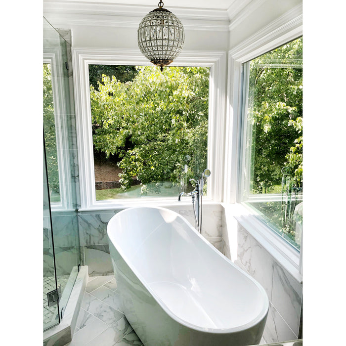 Kingston Heirloom KS7131ABL - English Country Single-Handle 1-Hole Freestanding Tub Faucet with Hand Shower, Polished Chrome