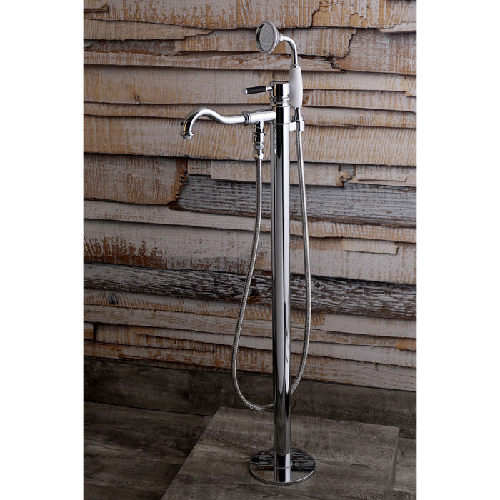 Kingston Sona KS7131DKL - Kaiser Single-Handle 1-Hole Freestanding Tub Faucet with Hand Shower, Polished Chrome