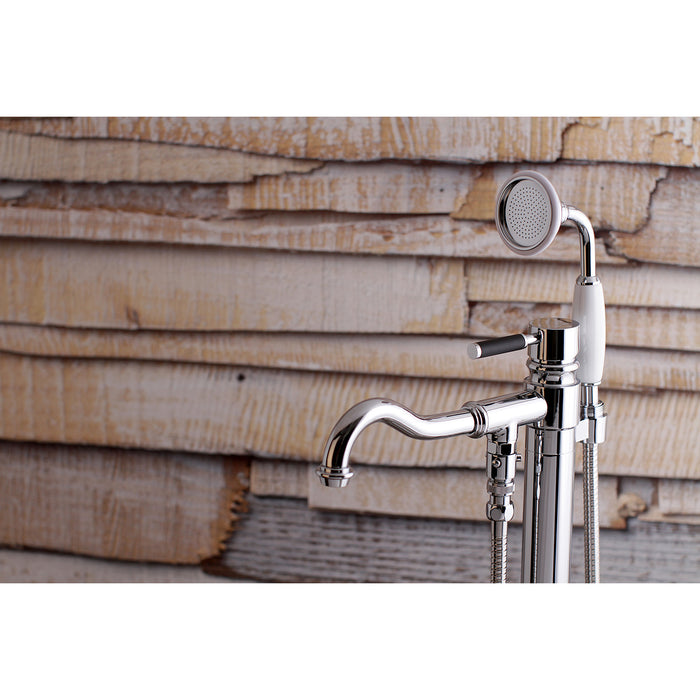 Kingston Sona KS7131DKL - Kaiser Single-Handle 1-Hole Freestanding Tub Faucet with Hand Shower, Polished Chrome