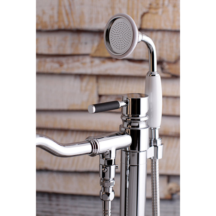 Kingston Sona KS7131DKL - Kaiser Single-Handle 1-Hole Freestanding Tub Faucet with Hand Shower, Polished Chrome