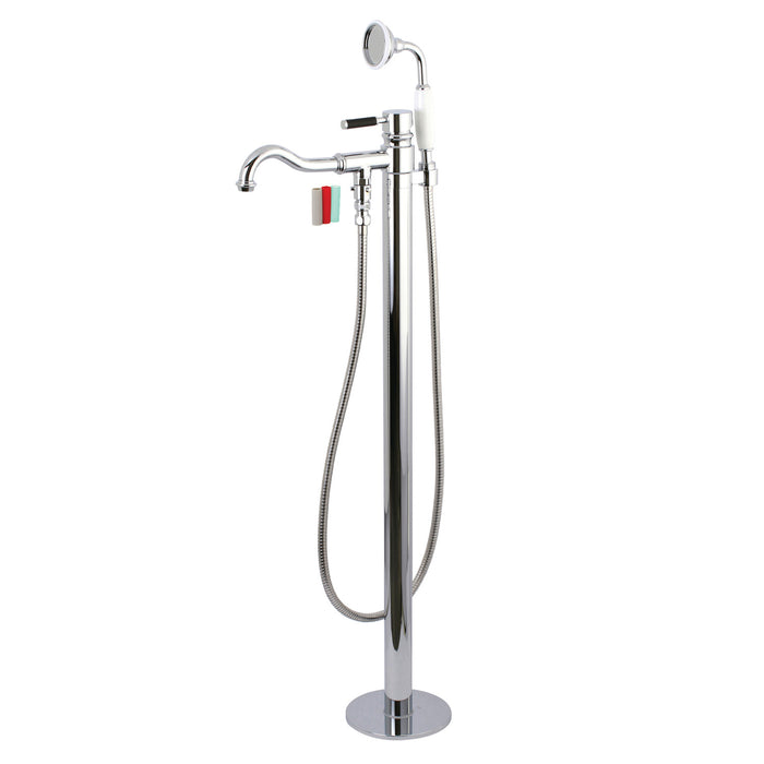 Kingston Sona KS7131DKL - Kaiser Single-Handle 1-Hole Freestanding Tub Faucet with Hand Shower, Polished Chrome