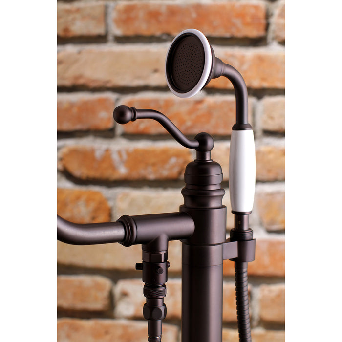 Kingston Heirloom KS7135ABL - English Country Single-Handle 1-Hole Freestanding Tub Faucet with Hand Shower, Oil Rubbed Bronze