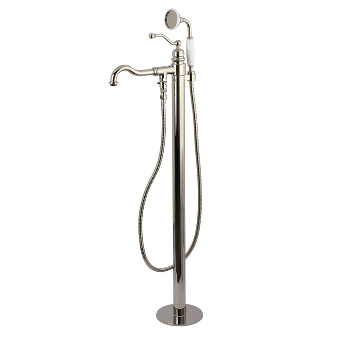 Kingston Heirloom KS7136ABL - English Country Single-Handle 1-Hole Freestanding Tub Faucet with Hand Shower, Polished Nickel