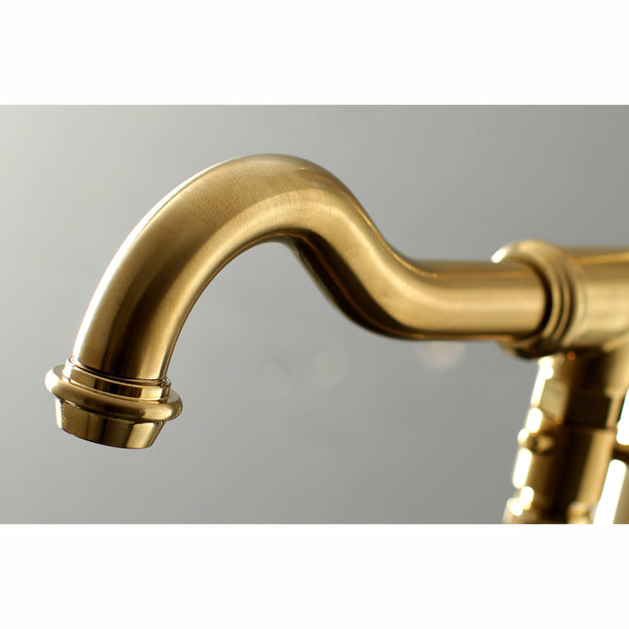 Kingston Heirloom KS7137ABL - English Country Single-Handle 1-Hole Freestanding Tub Faucet with Hand Shower, Brushed Brass