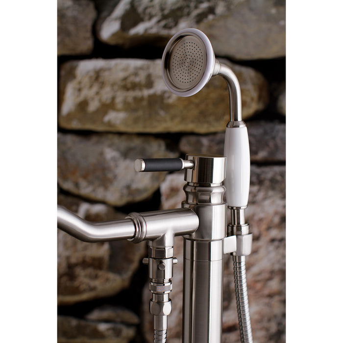 Kingston Sona KS7138DKL - Kaiser Single-Handle 1-Hole Freestanding Tub Faucet with Hand Shower, Brushed Nickel