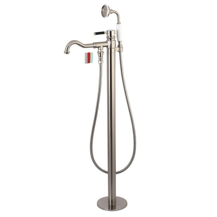 Kingston Sona KS7138DKL - Kaiser Single-Handle 1-Hole Freestanding Tub Faucet with Hand Shower, Brushed Nickel